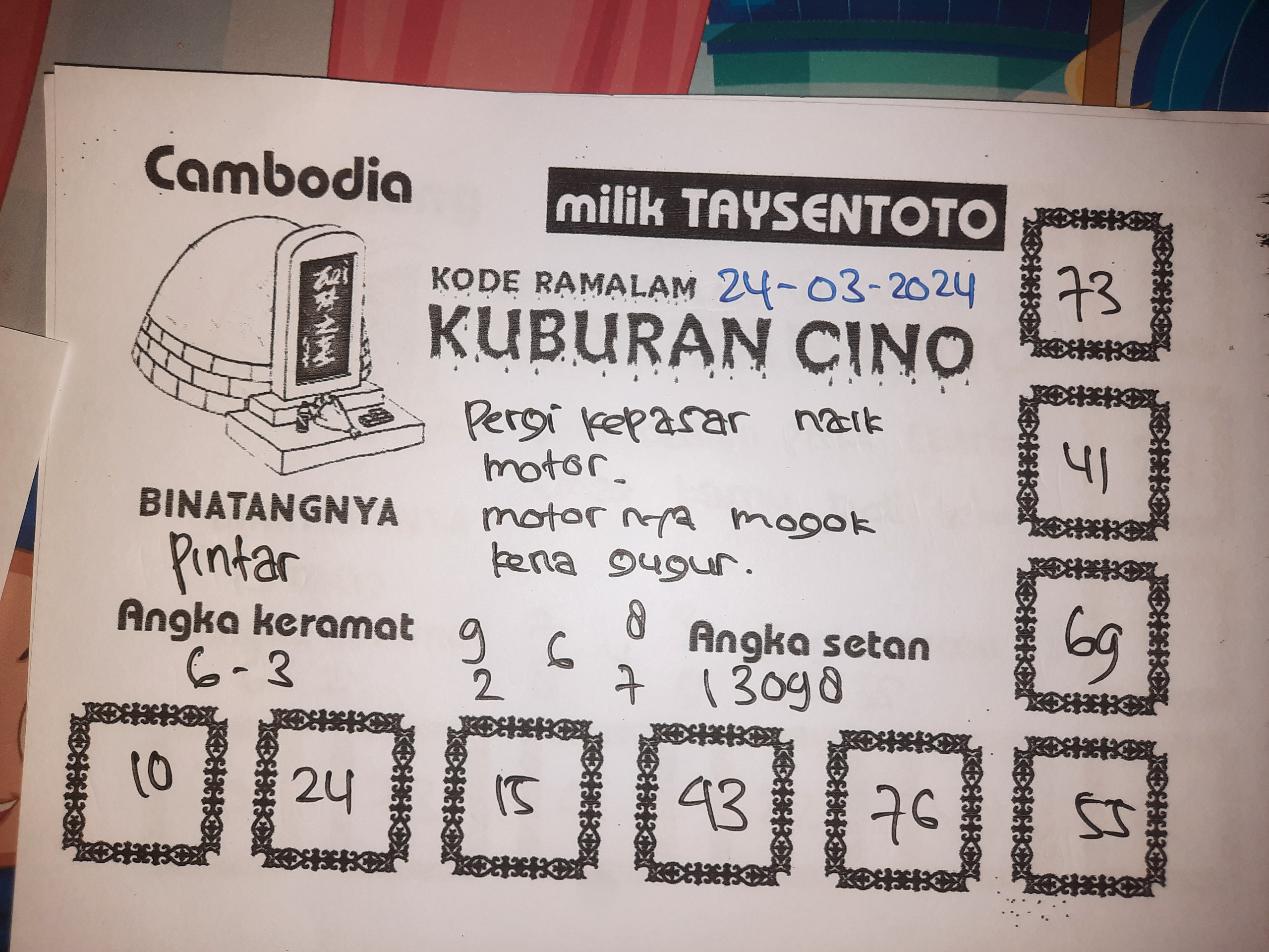 Syair Togel Kuburan Cino Cambodia Hari ini 24 Maret 2024