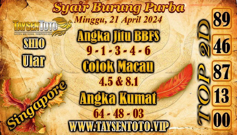 Syair Burung Purba HK Hari Ini 21 April 2024