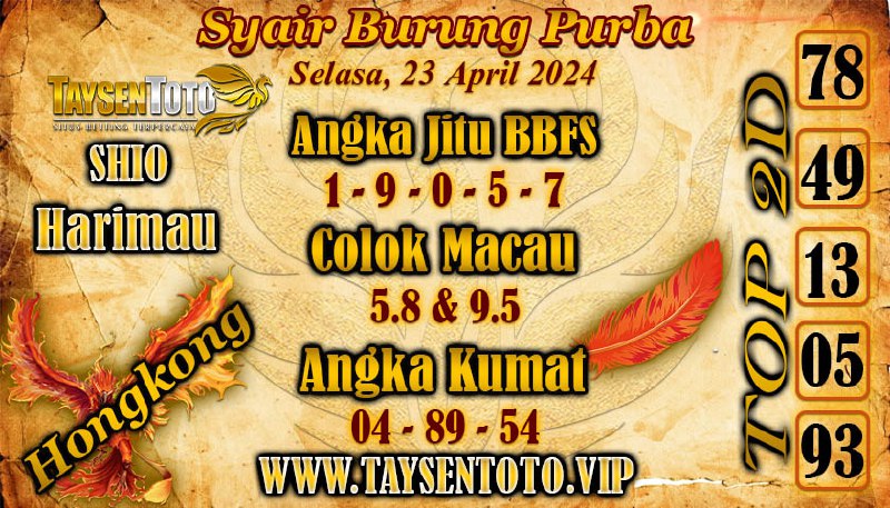 Syair Burung Purba HK Hari Ini 23 April 2024