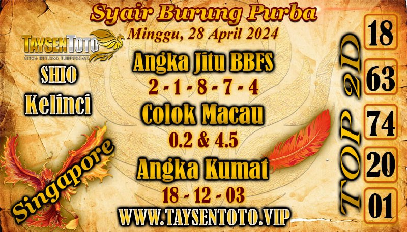 Syair Burung Purba SGP Hari ini 28 April 2024