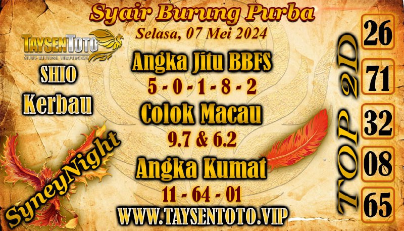 Syair Burung Purba SydneyNight Hari ini 07 Mei 2024