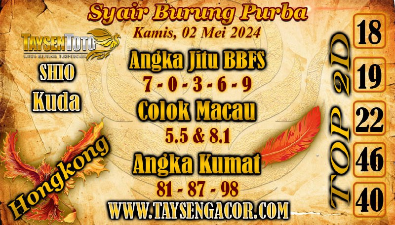 Syair Burung Purba HK Hari Ini 02 Mei 2024