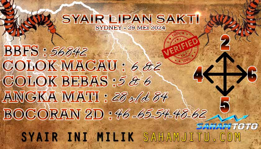 Syair Lipan Sakti Sydney Hari Ini Rabu,29 Mei 2024