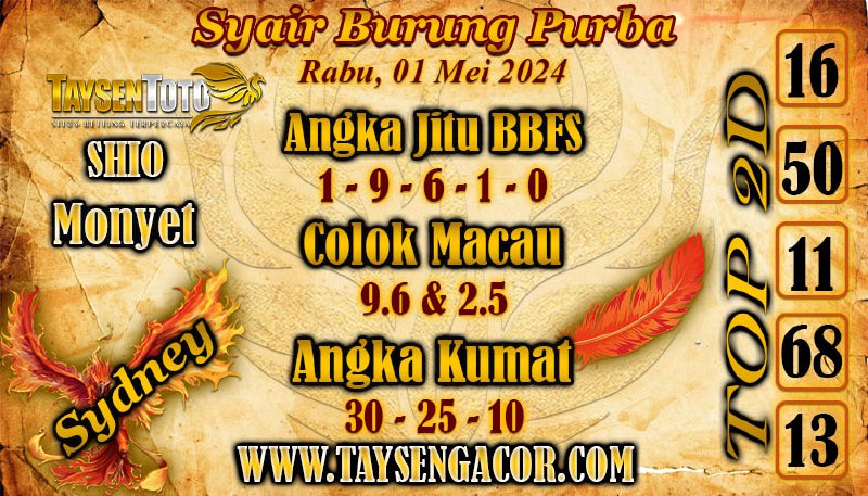 Syair Burung Purba Sydney Hari ini 01 Mei 2024