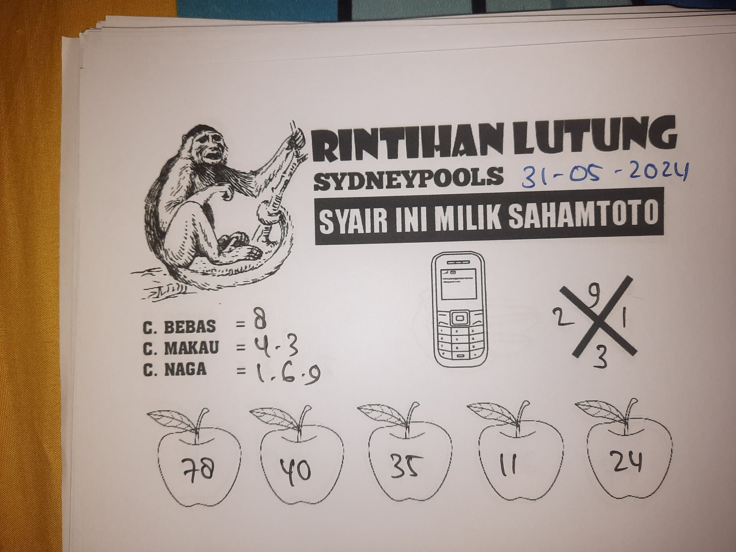 syair rintihan lutung SYDNEY hari ini Jumat,31Mei 2024