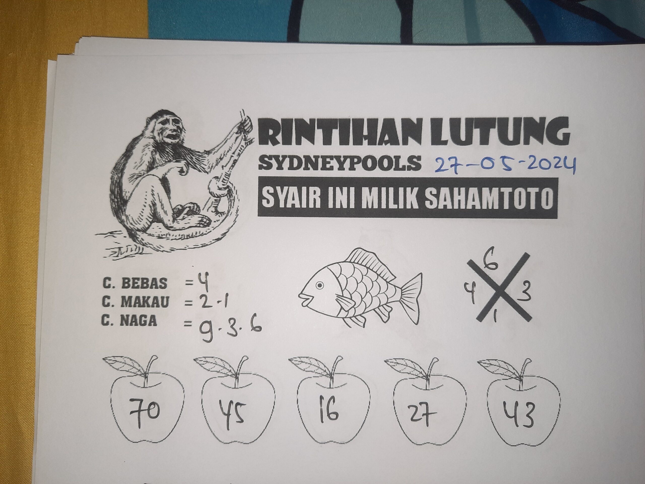 syair rintihan lutung SDYNEY hari ini Senin,27 Mei 2024