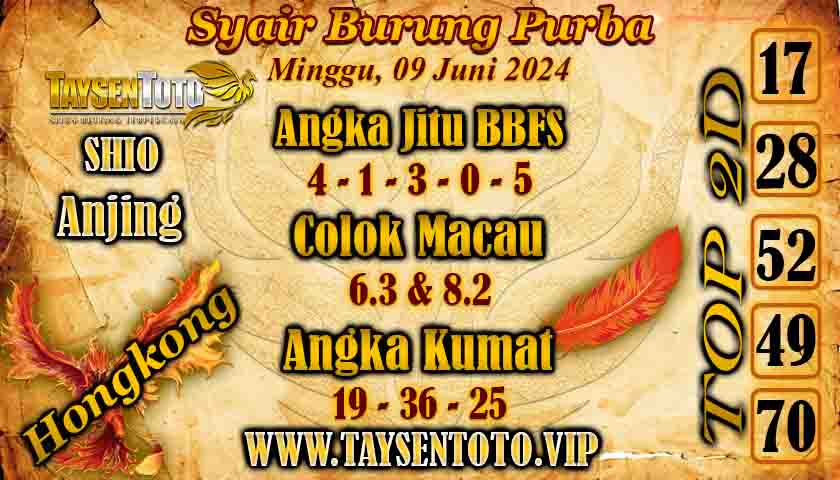 Syair Burung Purba HK Hari Ini 09 Juni 2024