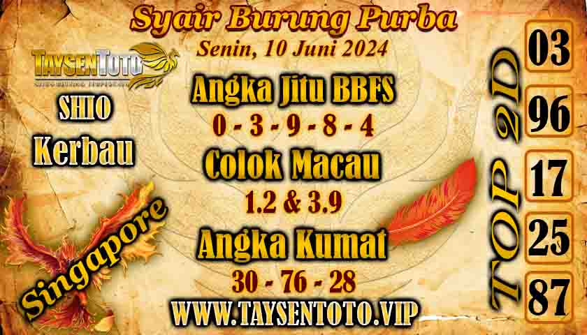 Syair Burung Purba Sydney Hari ini 10 Juni 2024