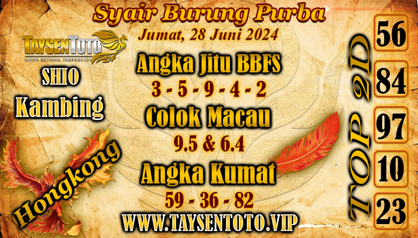 Syair Burung Purba HK Hari Ini 28 Juni 2024