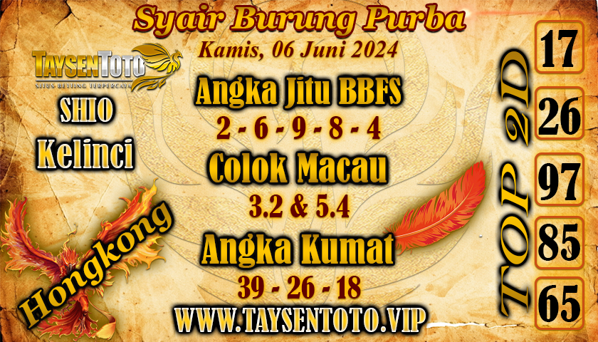 Syair Burung Purba HK Hari Ini 06 Juni 2024