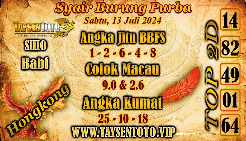 Syair Burung Purba HK Hari ini 13 Juli 2024