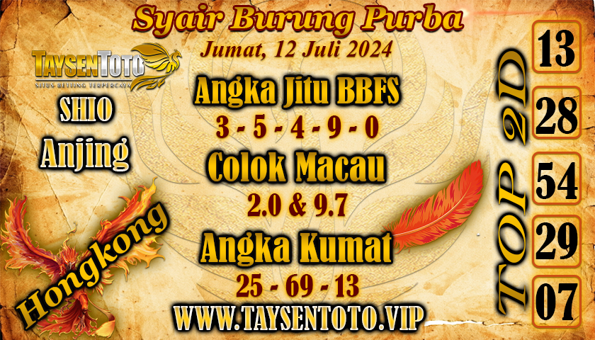 Syair Burung Purba HK Hari ini 12 Juli 2024