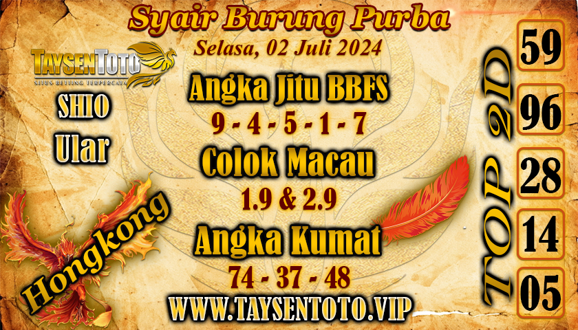 Syair Burung Purba HK Hari ini 02 Juli 2024