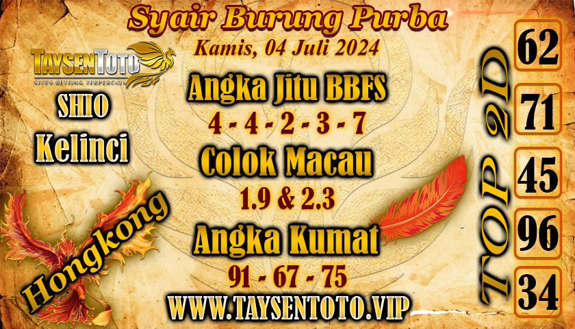 Syair Burung Purba HK Hari ini 04 Juli 2024