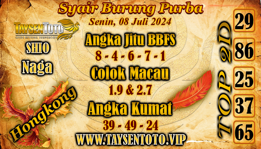 Syair Burung Purba HK Hari ini 08 Juli 2024