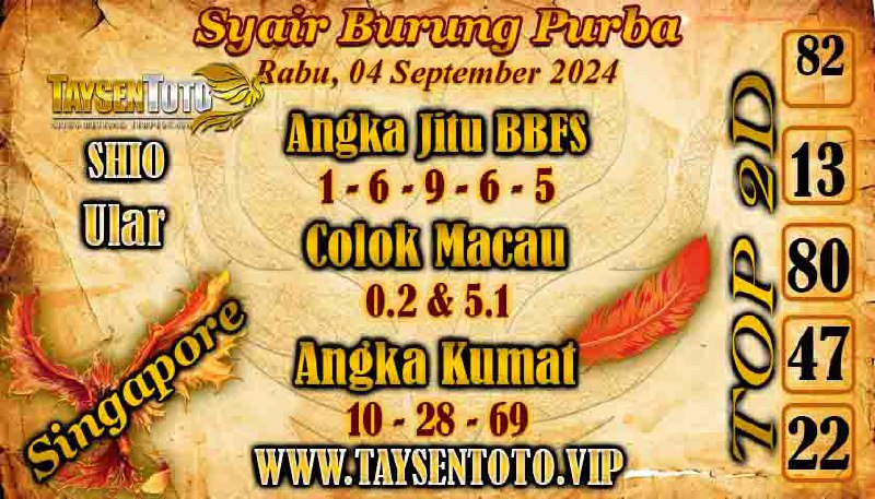 Syair Burung Purba Sydney Hari ini Rabu 04 September 2024