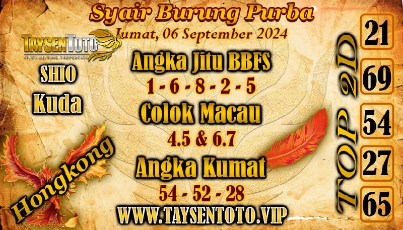 Syair Burung Purba HK Hari ini Rabu 06 September 2024