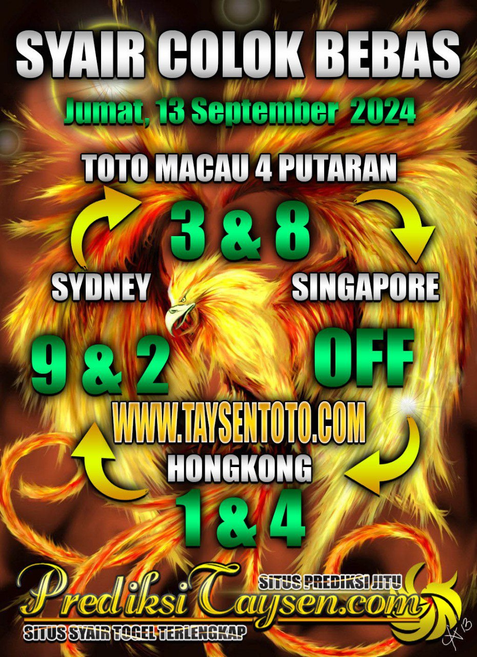 Syair Colok Bebas Toto Macau Hari Jumat 13 September 2024