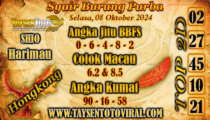 Syair Burung Purba HK Hari ini Selasa,08 Oktober 2024