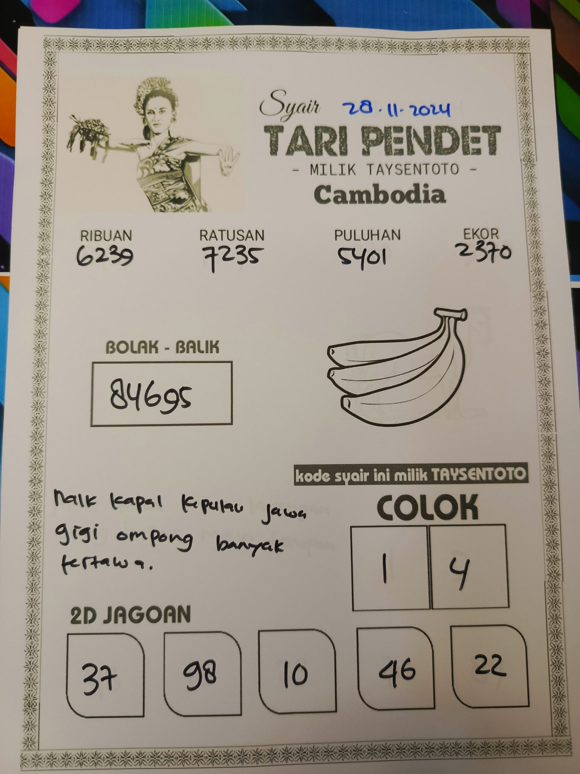 Syair Togel Cambodia Hari Ini 27 November 2024, Keluaran Cambodia, Data Cambodia, Hasil Cm, Angka Cm, Kode Syair Cambodia Terlengkap