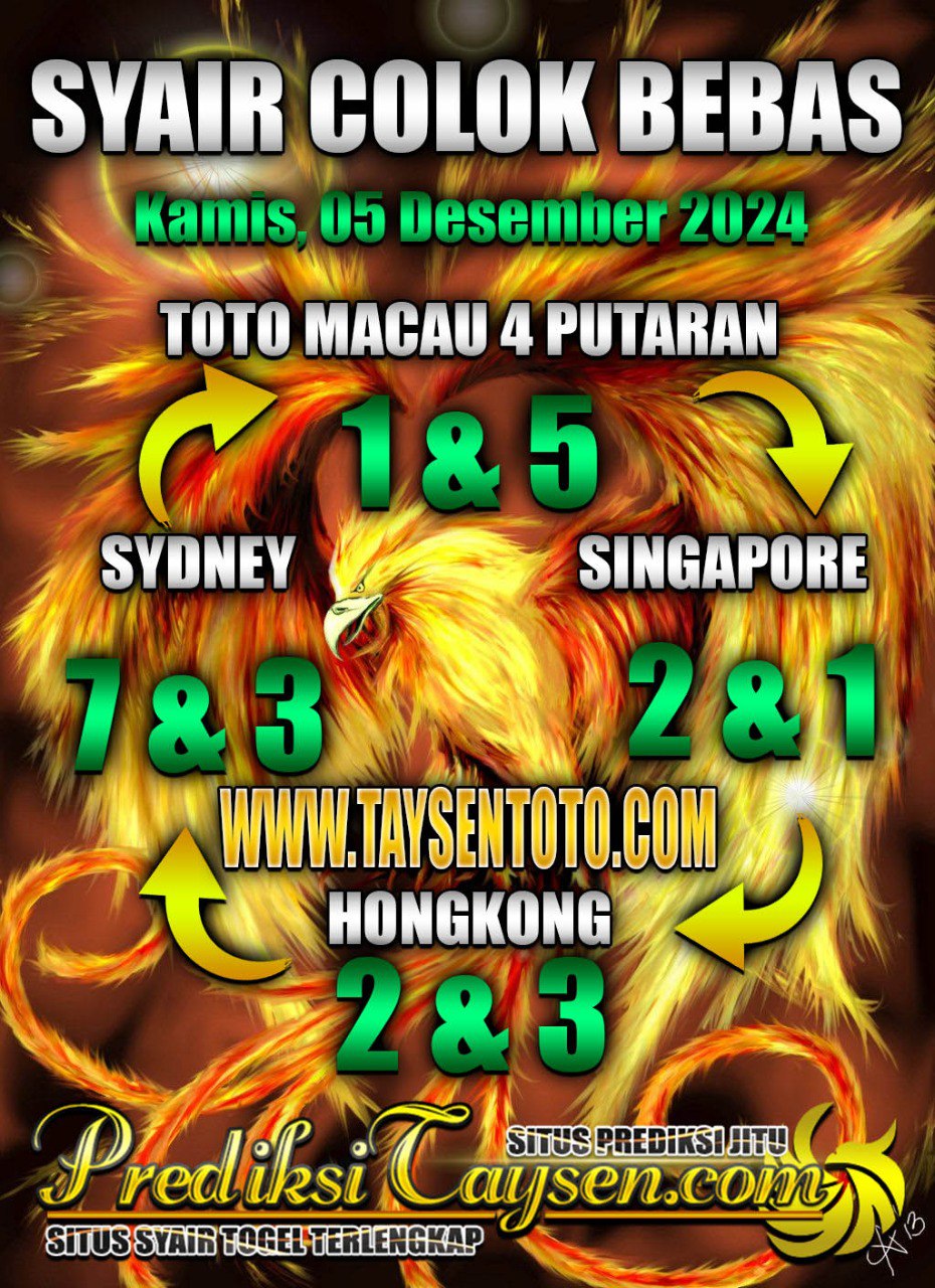 Syair Colok Bebas Hongkong lotto hari ini Rabu 04 Desember 2024