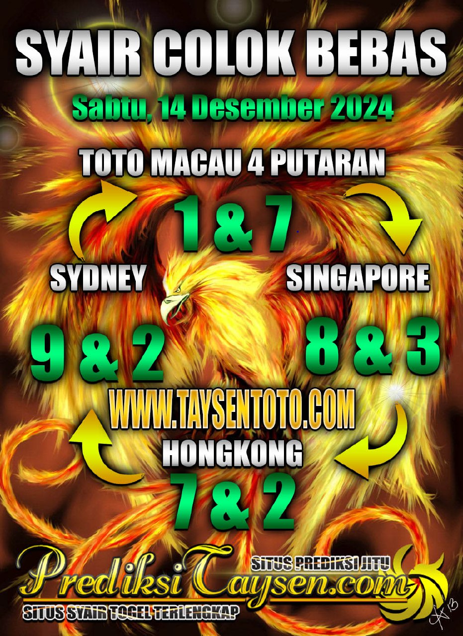 Syair Colok Bebas Hongkong lotto hari ini Sabtu, 14 Desember 2024