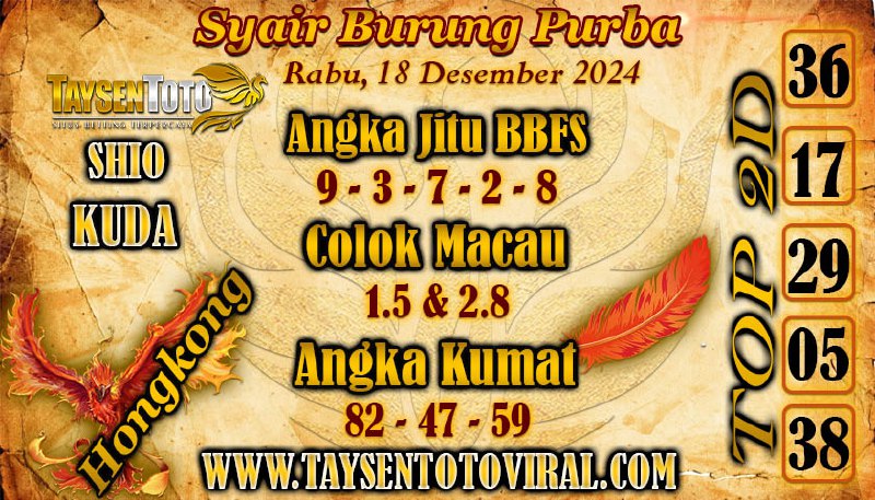 Syair Burung Purba HK Hari Rabu, 18 Desember 2024