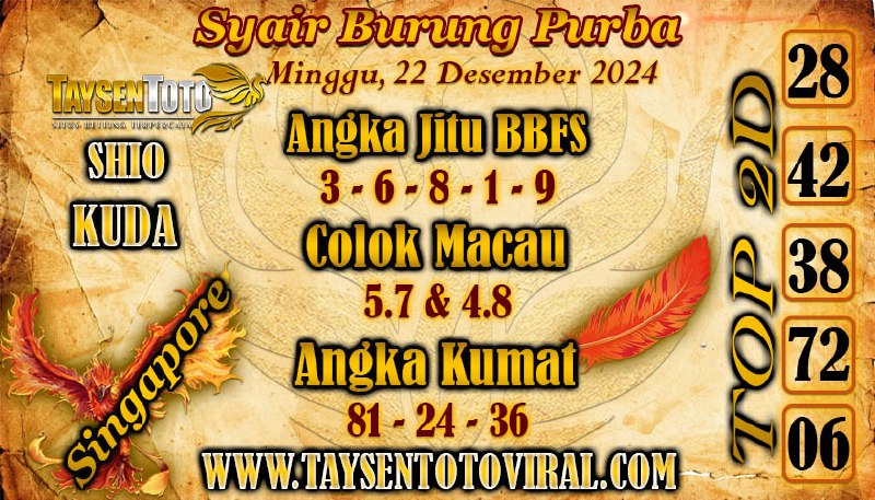 Syair Burung Purba SGP Hari Minggu, 22 Desember 2024